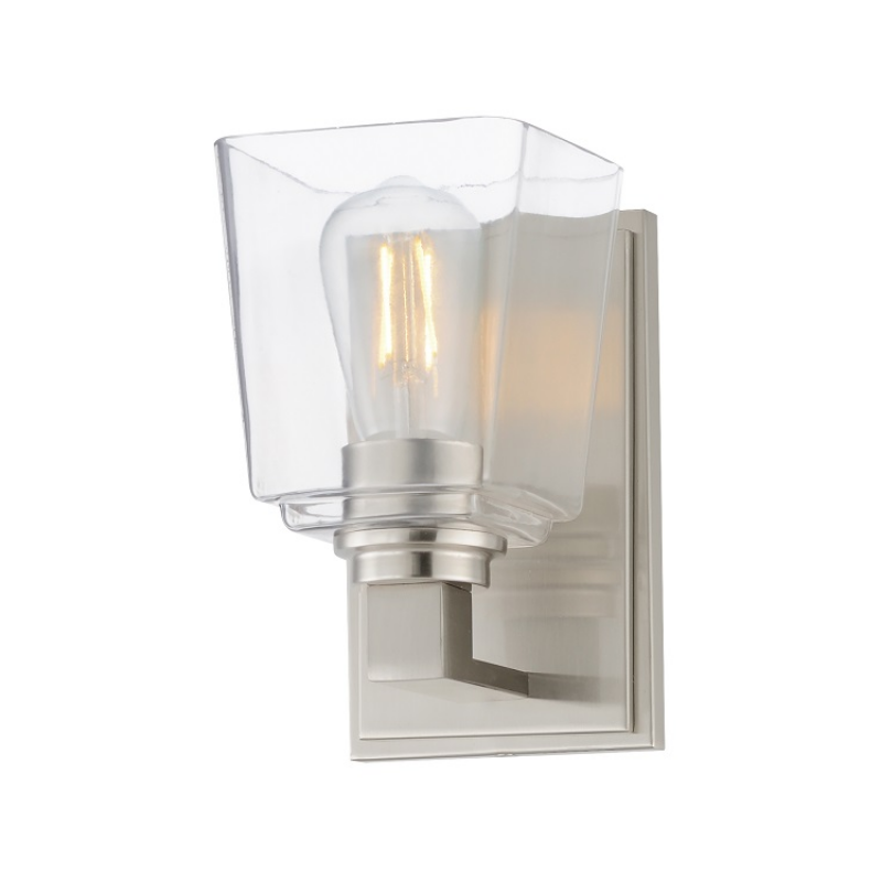 Maxim 21381 Cubos 1-lt 8" Tall Wall Sconce - Satin Nickel
