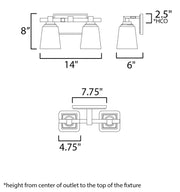 Maxim 21382 Cubos 2-lt 14" Wall Sconce