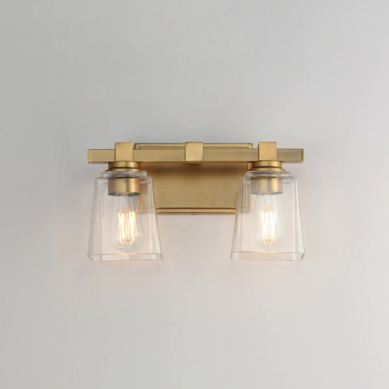 Maxim 21382 Cubos 2-lt 14" Wall Sconce - Natural Aged Brass