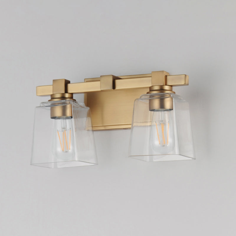 Maxim 21382 Cubos 2-lt 14" Wall Sconce - Natural Aged Brass