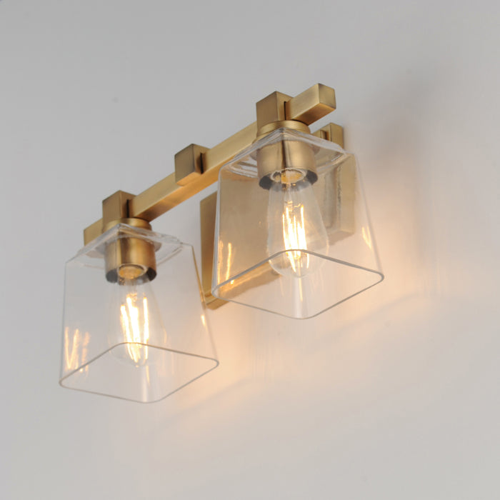 Maxim 21382 Cubos 2-lt 14" Wall Sconce - Natural Aged Brass