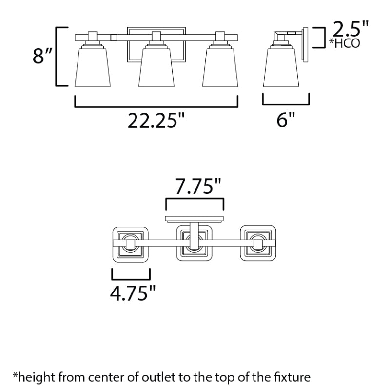 Maxim 21383 Cubos 3-lt 22" Bath Vanity