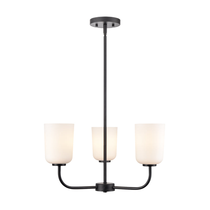 Millennium 214003 Laphia 3-lt 21" Chandelier - Matte Black