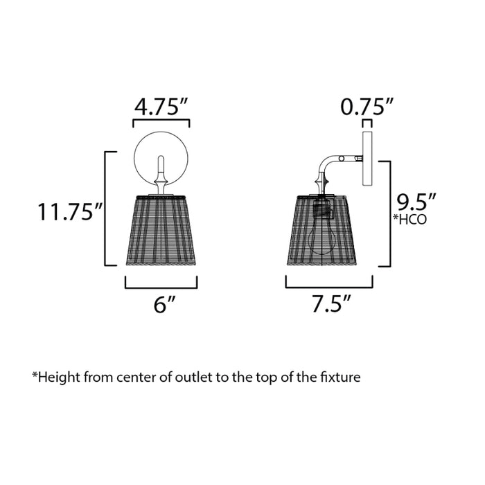 Maxim 21481 Baja 1-lt 12" Tall Wall Sconce