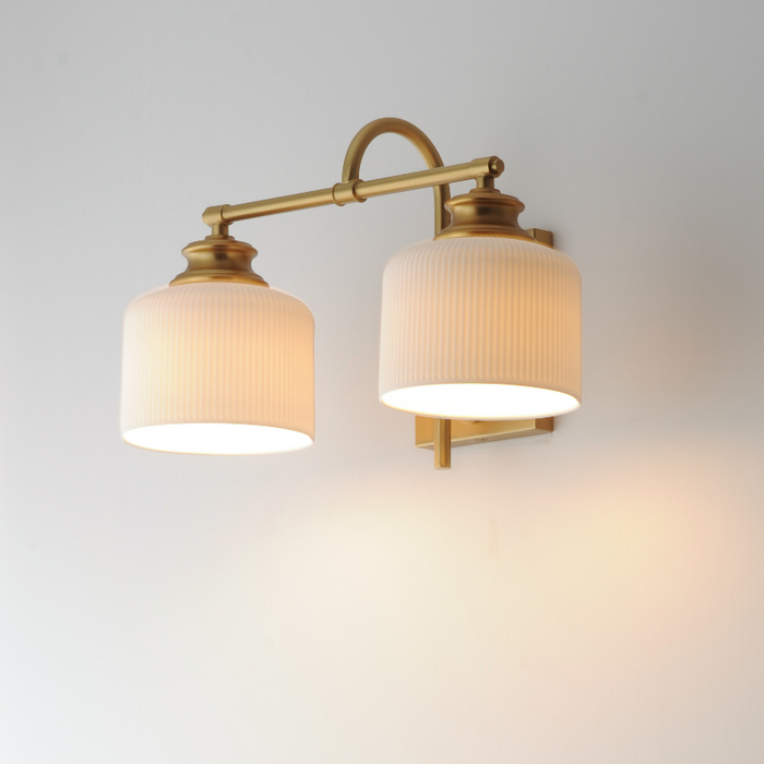 Maxim 21492 Bisque 2-lt 16" Wall Sconce - Natural Aged Brass
