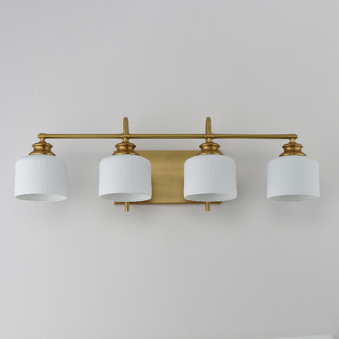 Maxim 21494 Bisque 4-lt 32" Vanity - Natural Aged Brass