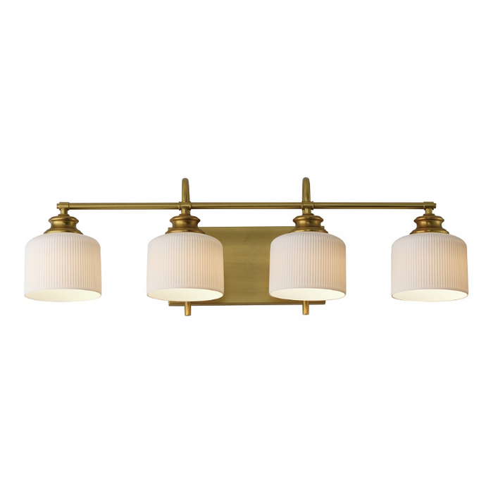 Maxim 21494 Bisque 4-lt 32" Vanity - Natural Aged Brass