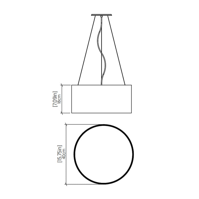 Accord 214 Cylindrical 2-lt 16" LED Pendant