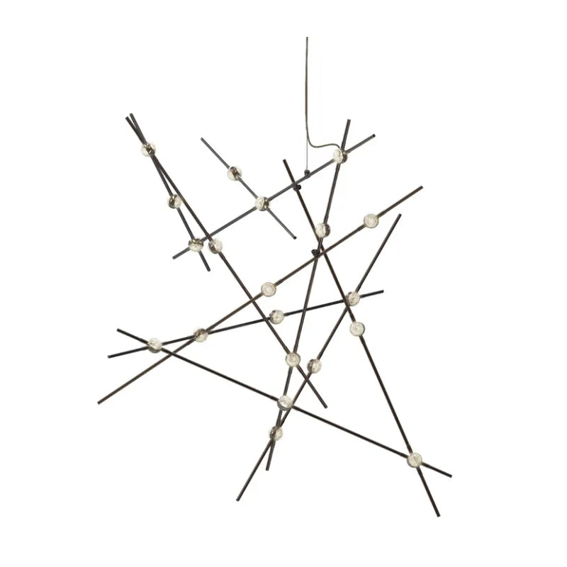 Sonneman 2152 Constellation Aquila 20-lt 37" LED Major Chandelier - Espresso Black Clear Faceted 2200K