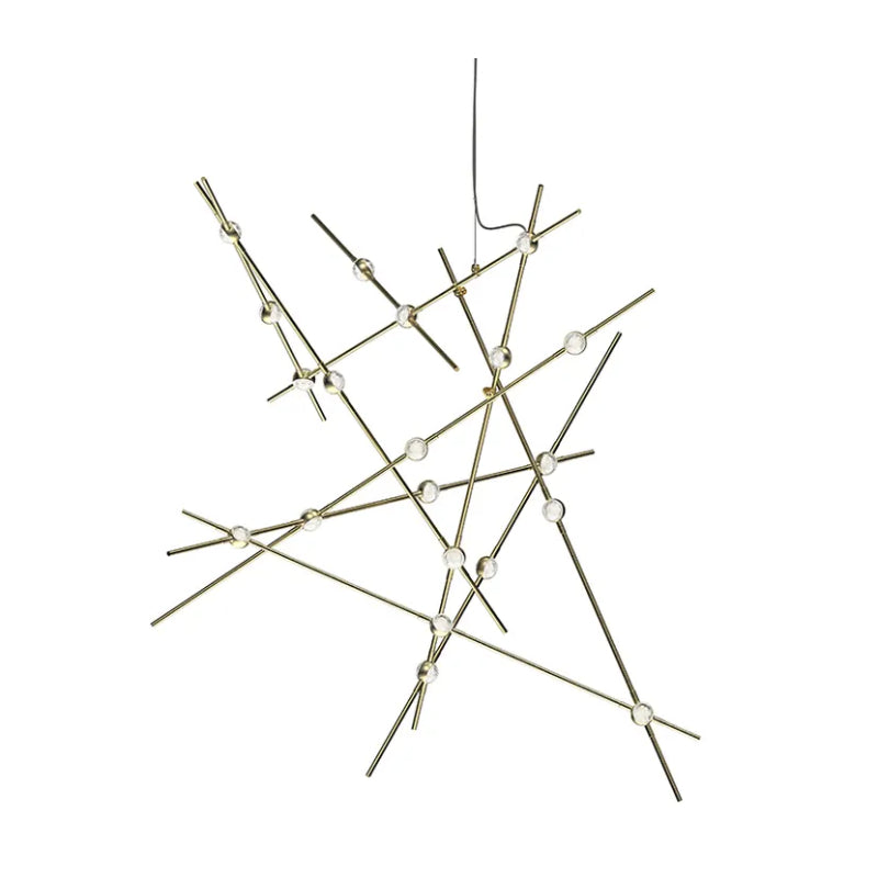 Sonneman 2152 Constellation Aquila 20-lt 37" LED Major Chandelier - Satin Brass Clear Faceted 3000K