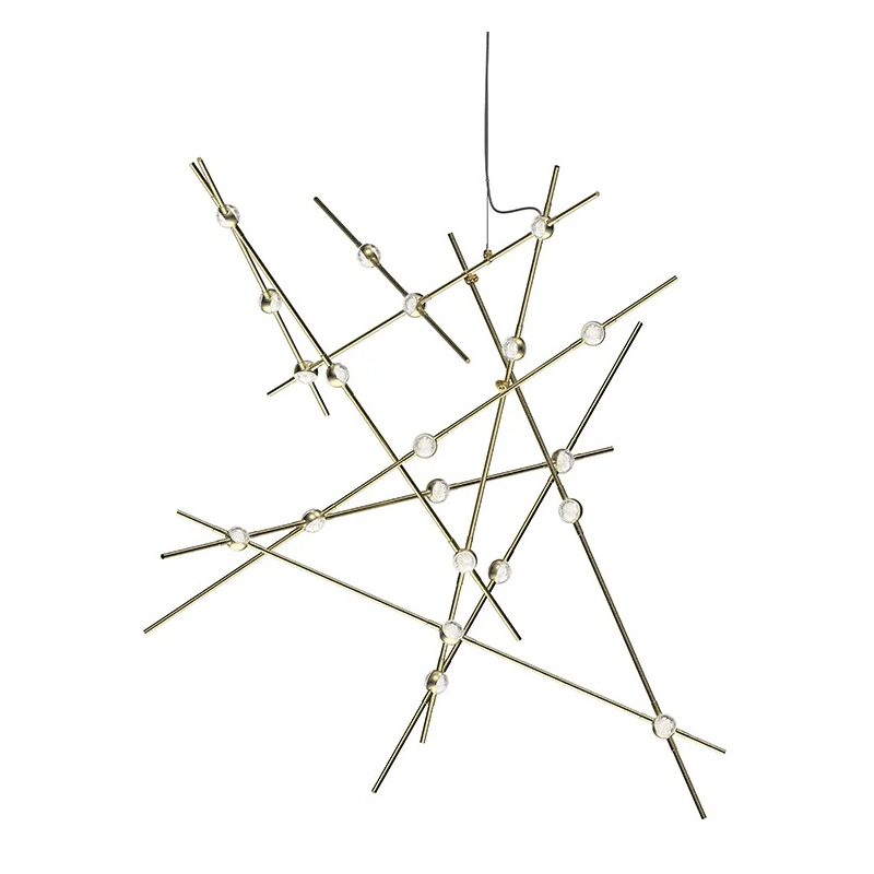 Sonneman 2152 Constellation Aquila 20-lt 37" LED Major Chandelier - Satin Brass/Clear