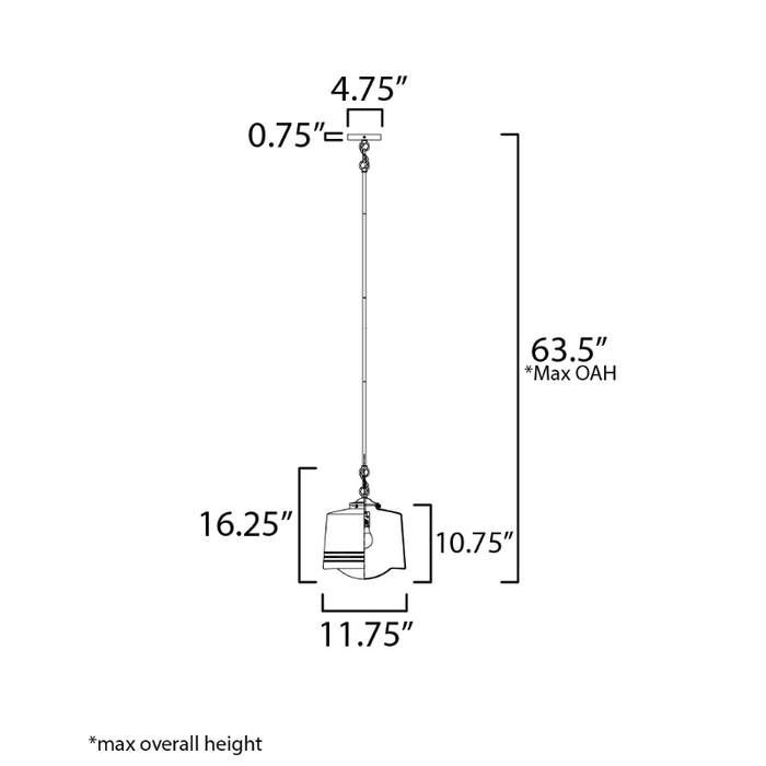 Maxim 21532 Eureka 1-lt 12" Pendant