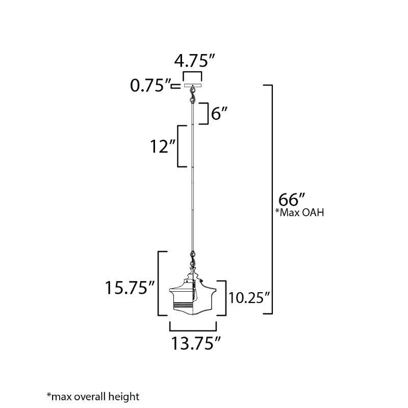 Maxim 21534 Eureka 1-lt 14" Pendant