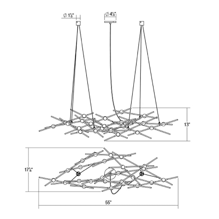 Sonneman 2155 Constellation Ursa 25-lt 55" LED Minor Chandelier