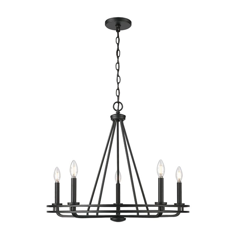 Millennium 21605 Jody 5-lt 27" Chandelier - Matte Black