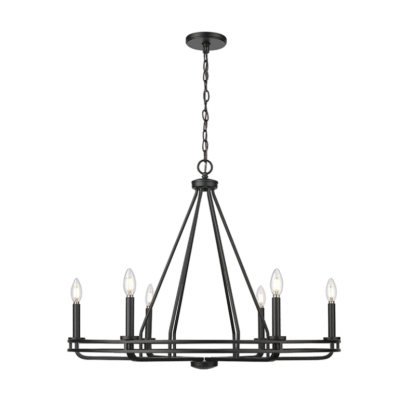 Millennium 21606 Jody 6-lt 33" Chandelier - Matte Black
