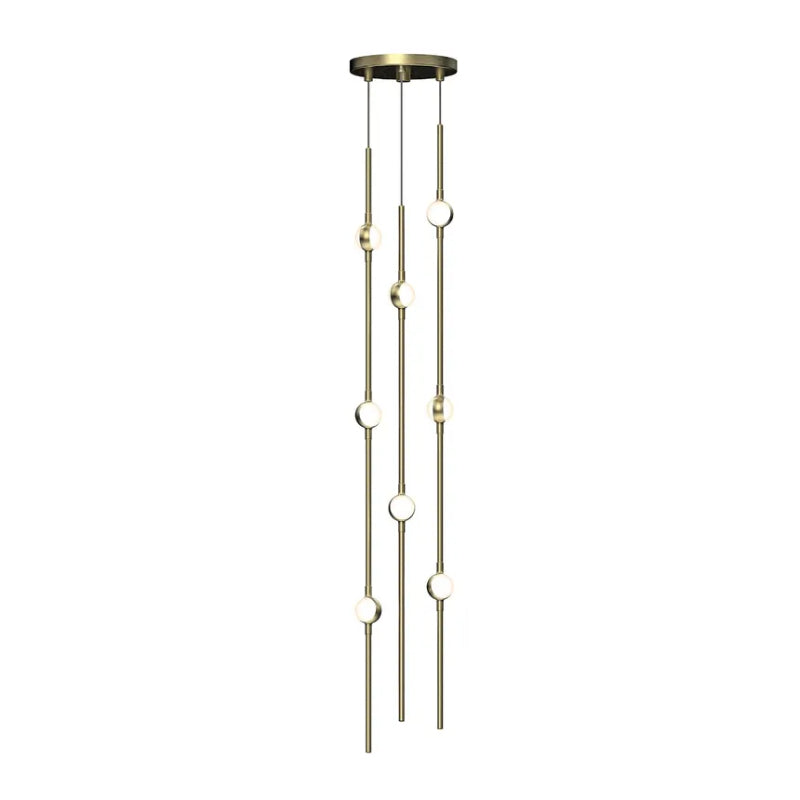 Sonneman 2161-S Constellation Andromeda Short 8-lt 6" LED Pendant Satin Brass/ White 2700K
