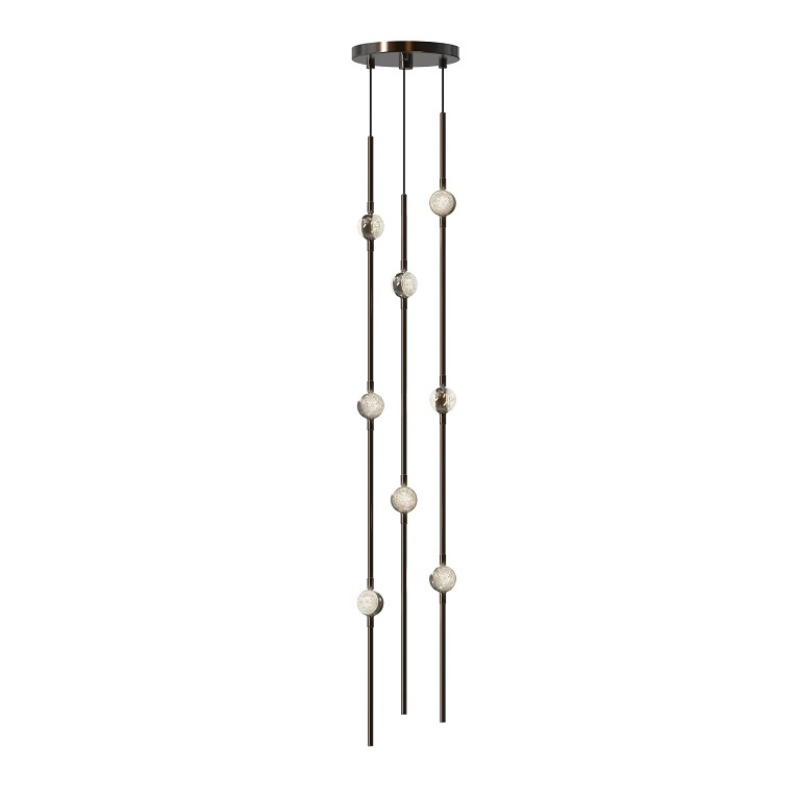 Sonneman 2161-S Constellation Andromeda Short 8-lt 6" LED Pendant - Espresso Black/Clear