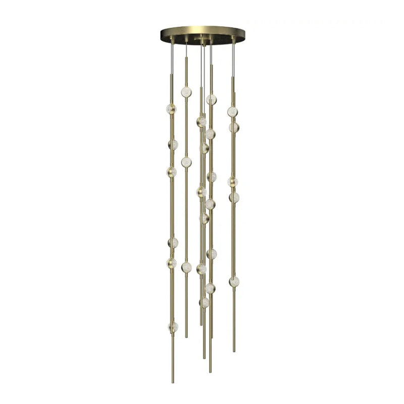 Sonneman 2162-S Constellation Andromeda Short 26-lt 12" LED Pendant Satin Brass/Clear 2700K