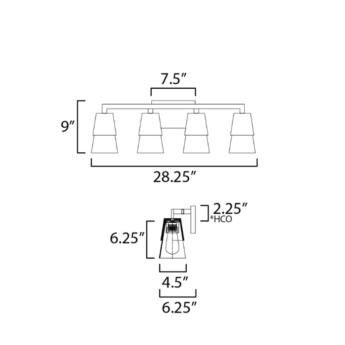 Maxim 21624 Carpenter 4-lt 28" Bath Vanity