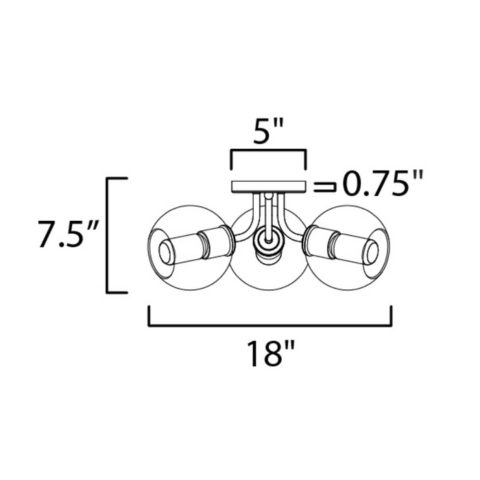 Maxim 21634 Knox 3-lt 18" Semi-Flush Mount