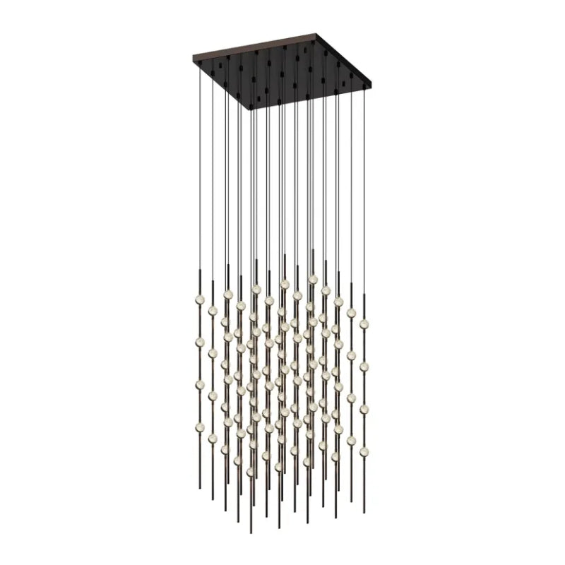 Sonneman 2168 Constellation Cosmic Cube 100-lt 21" LED Pendant - Espresso Black/Clear 2200K