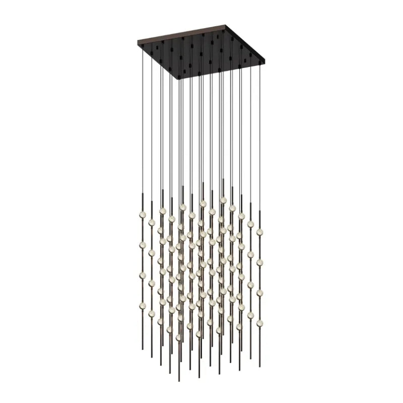 Sonneman 2168 Constellation Cosmic Cube 100-lt 21" LED Pendant - Espresso Black/Clear