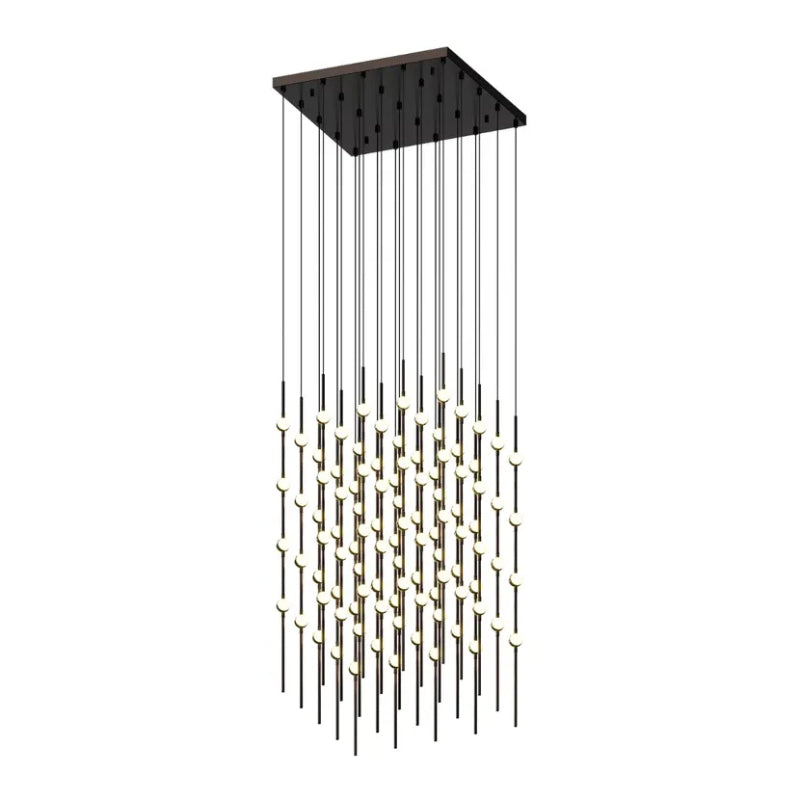 Sonneman 2168 Constellation Cosmic Cube 100-lt 21" LED Pendant - Espresso Black/White 2200K