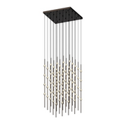 Sonneman 2168 Constellation Cosmic Cube 100-lt 21" LED Pendant - Espresso Black/Clear