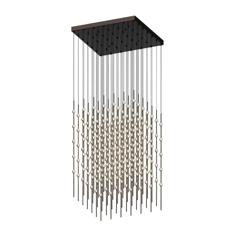 Sonneman 2169 Constellation Cosmic Cube 245-lt 30" LED Chandelier - Espresso Black/Clear Faceted 2200K