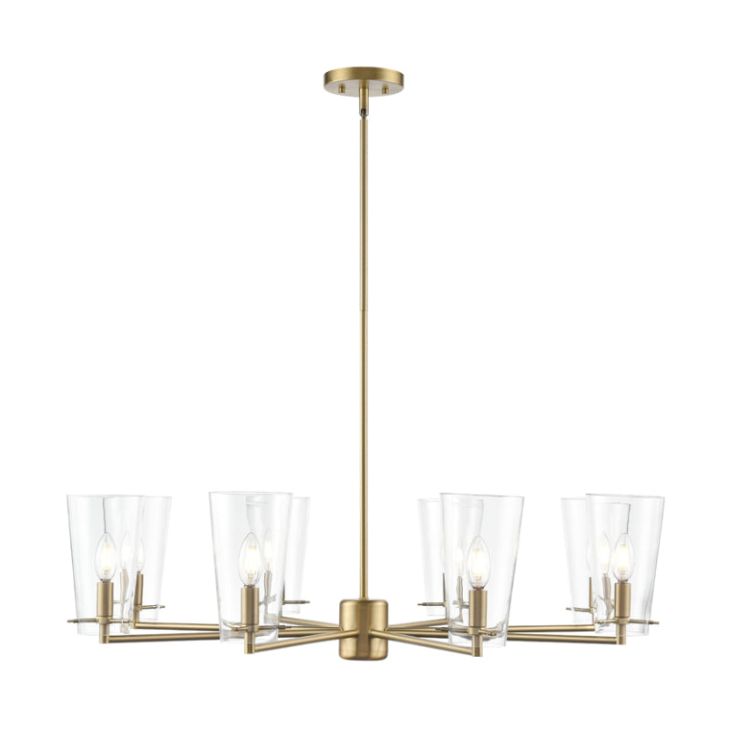 Millennium 217008 Maccan 8-lt 39" Chandelier - Vintage Brass