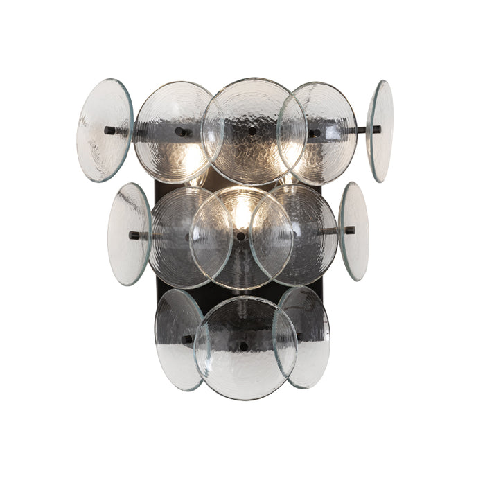 Maxim 21820 Loren 3-lt 15" Tall Wall Sconce - Gunmetal/Textured Clear