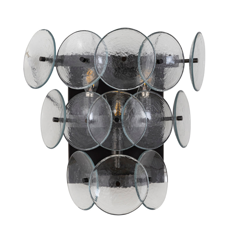 Maxim 21820 Loren 3-lt 15" Tall Wall Sconce - Gunmetal/Textured Clear