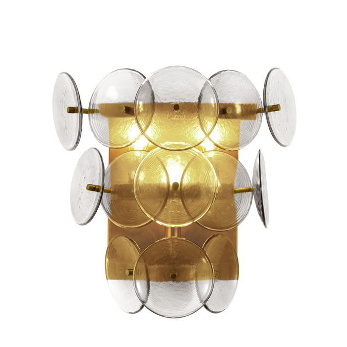 Maxim 21820 Loren 3-lt 15" Tall Wall Sconce - Weathered Brass/Textured Clear
