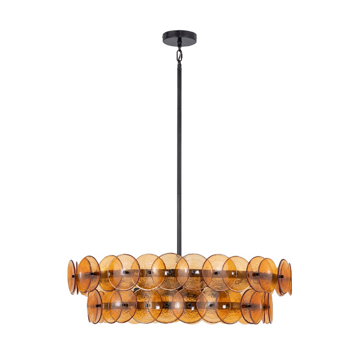 Maxim 21823 Loren 6-lt 32" Chandelier - Gunmetal/Amber Glass