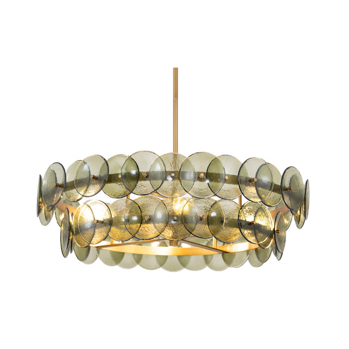 Maxim 21823 Loren 6-lt 32" Chandelier - Weathered Brass/Vintage Green Glass