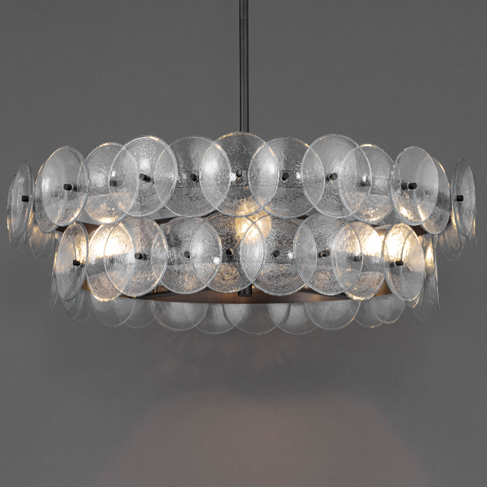 Maxim 21823 Loren 6-lt 32" Chandelier - Gunmetal/Textured Clear Glass