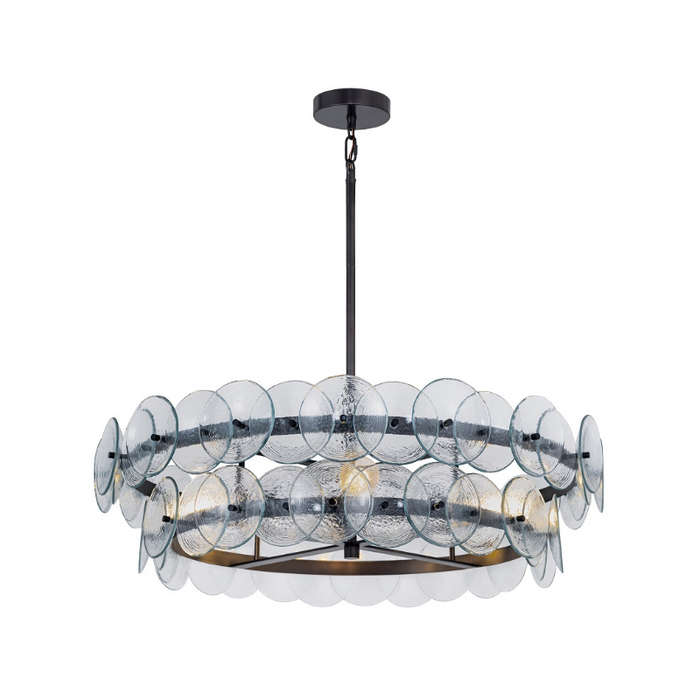 Maxim 21823 Loren 6-lt 32" Chandelier - Gunmetal/Textured Clear Glass