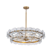 Maxim 21823 Loren 6-lt 32" Chandelier - Weathered Brass/Textured Clear Glass