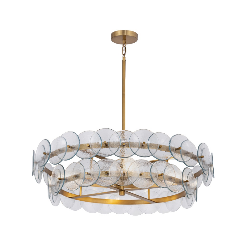 Maxim 21823 Loren 6-lt 32" Chandelier - Weathered Brass/Textured Clear Glass