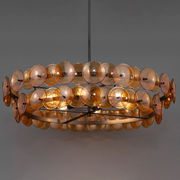 Maxim 21824 Loren 8-lt 42" Chandelier - Gunmetal/Amber Glass