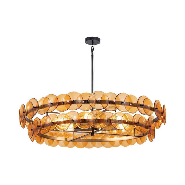 Maxim 21824 Loren 8-lt 42" Chandelier - Gunmetal/Amber Glass