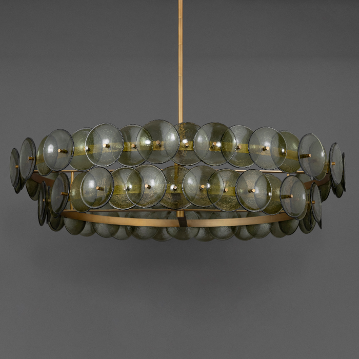 Maxim 21824 Loren 8-lt 42" Chandelier - Weathered Brass/Vintage Green Glass