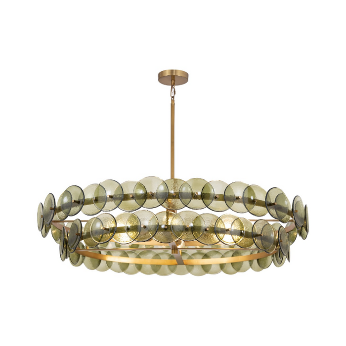 Maxim 21824 Loren 8-lt 42" Chandelier - Weathered Brass/Vintage Green Glass