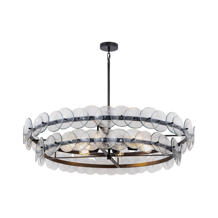 Maxim 21824 Loren 8-lt 42" Chandelier - Gunmetal/Textured Clear Glass