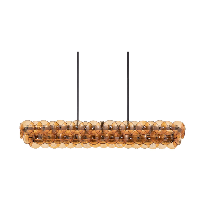 Maxim 21826 Loren 5-lt 54" Linear Pendant - Gunmetal/Amber Glass