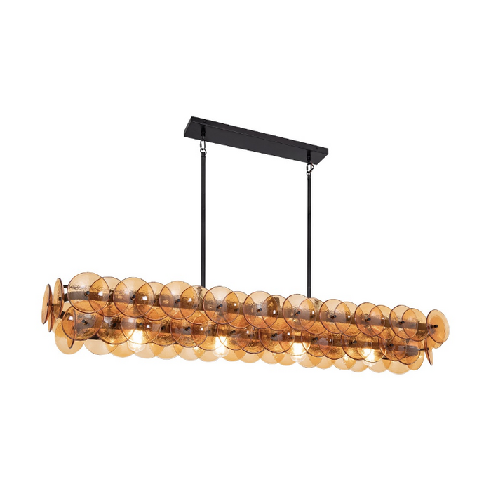 Maxim 21826 Loren 5-lt 54" Linear Pendant - Gunmetal/Amber Glass