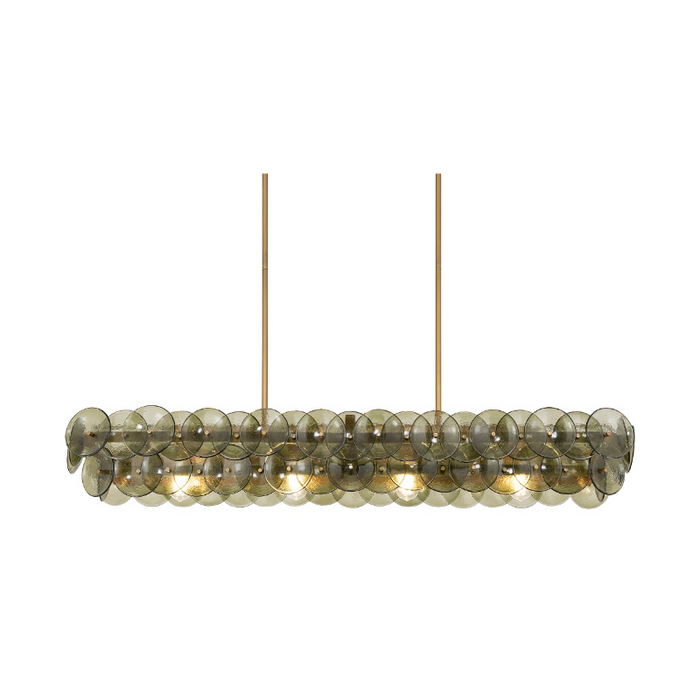 Maxim 21826 Loren 5-lt 54" Linear Pendant - Weathered Brass/Vintage Green Glass