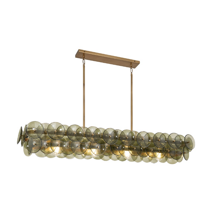 Maxim 21826 Loren 5-lt 54" Linear Pendant - Weathered Brass/Vintage Green Glass