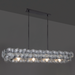 Maxim 21826 Loren 5-lt 54" Linear Pendant - Gunmetal/Textured Clear Glass